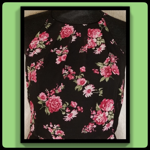 Mi Ami*Pink Floral Flirty Dress - Picture 2 of 6